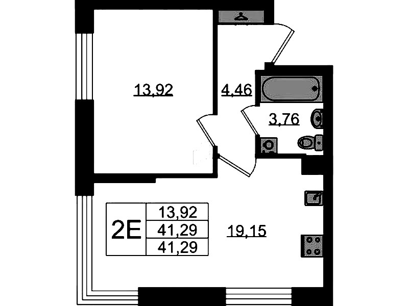 1-комнатная квартира 41.29 м², 1/11 эт., ЖК «VEREN NORT Сертолово»